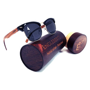 Real Walnut Wood Club Style Sunglasses