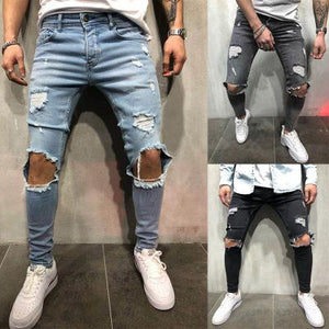 Fashion Stretch Destroyed Ripped Design Jeans