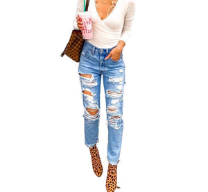 Women's High Waisted Skinny Denim Pants 