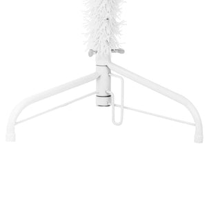 Slim Artificial Half Christmas Tree with Stand White 82.7"