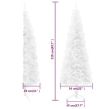 Slim Artificial Half Christmas Tree with Stand White 82.7"